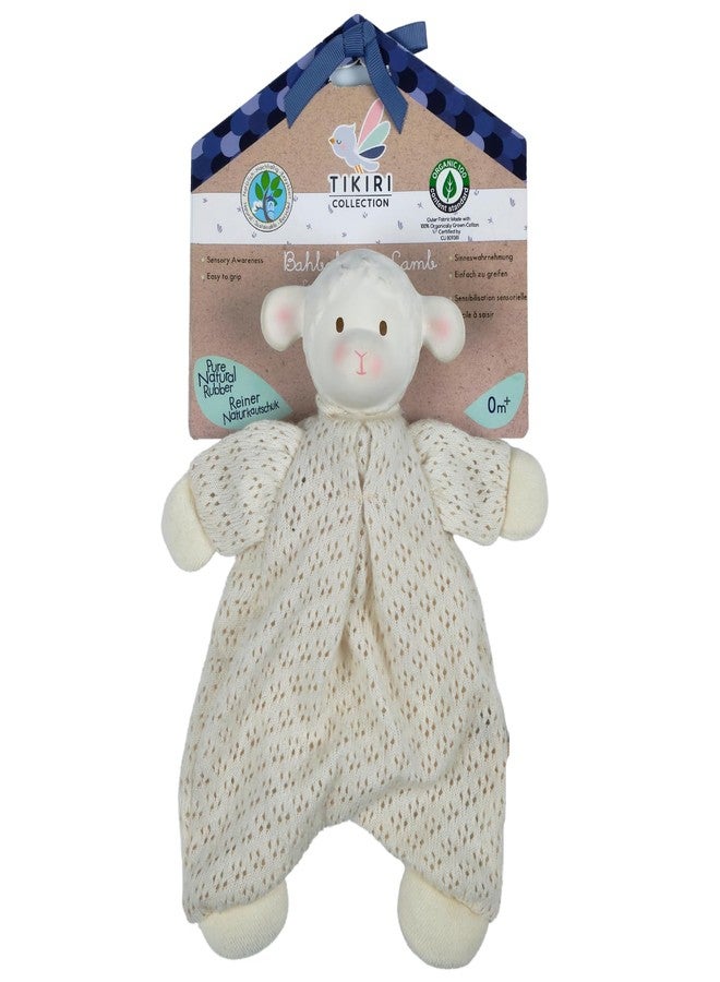 Tikiri Bahbah The Lamb Baby Lovey with Organic Natural Rubber Teether Head - Image 4